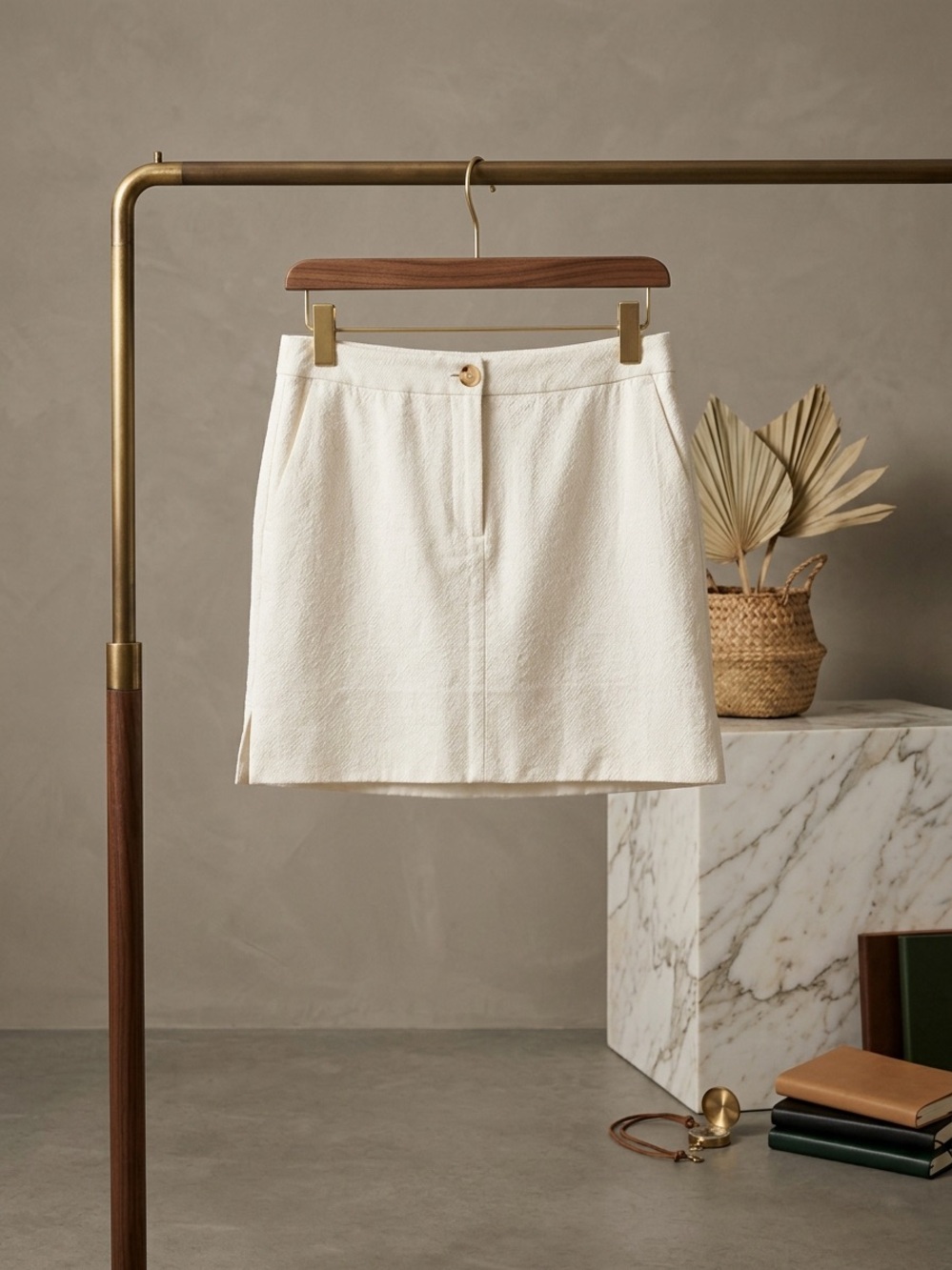 Tory Burch cream 100% cotton textured mini skirt size 4